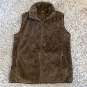 Fuzzy brown vest